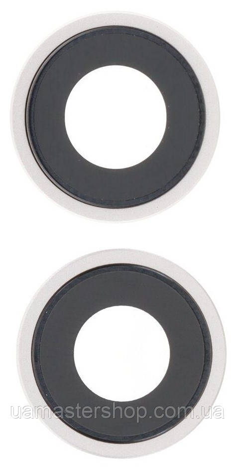 Скло камери iPhone 14/14 Plus сріблясте Starlight + кільце комплект 2, фото 1