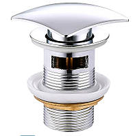 Донный клапан для раковины MEXEN KLIK-KLAK CHROME c переливом, квадратный (MEX-79926-00)