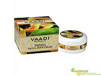 Крем для лица и тела Папайя 150г Ваади, Vaadi Herbals Papaya Face & Body Cream, Аюрведа Здесь!