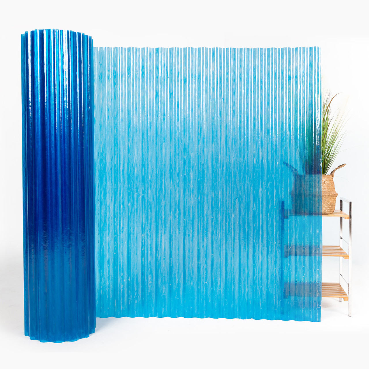 Прозорий шифер гофрований (блакитний) 1.5м, фото 1