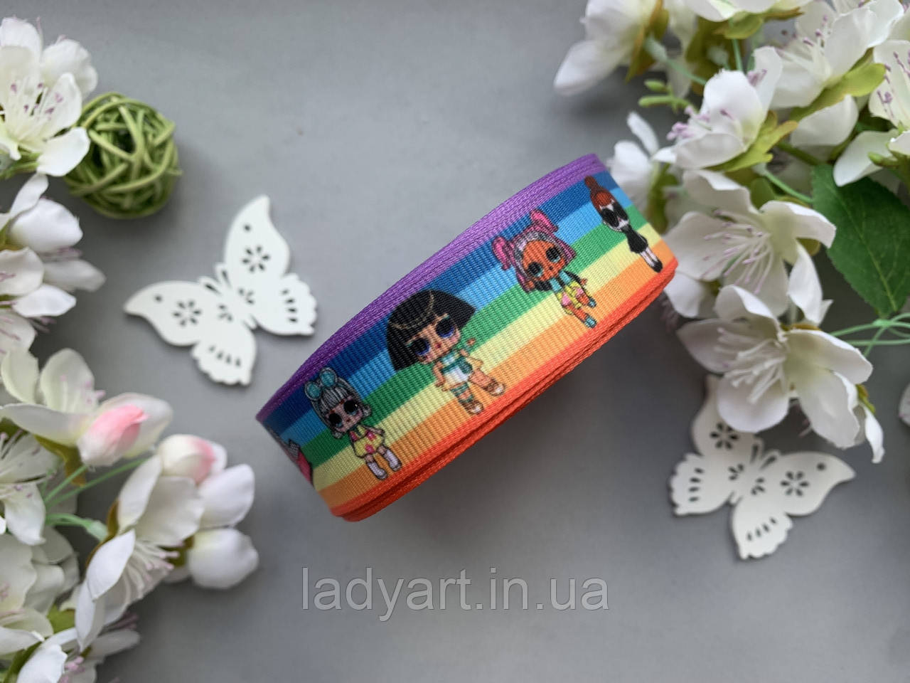 Стрічка репсова з малюнком Лол (Lol) No13 2.5 см, 25 ярд., фото 1