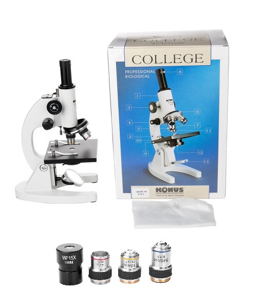 Мікроскоп Konus College 600x (60-600 крат, ахромат)