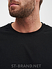 48,50,52,54,56. Чоловіча базова однотонна футболка, м'який та приємний матеріал стрейч-котон - чорна, фото 4