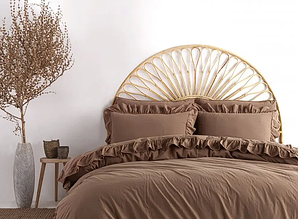 Постільна білизна 200х220 см турецька якісна, євро комплекту постільної білизни однотонні Коричневий