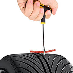 Набір для проколів безкамерних шин сира гума. Ремкомплект для шин.
