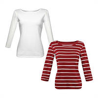 Женский джемпер свитер (цена за 2 шт.) белый + в полоску (красную или синюю) 40-42 S