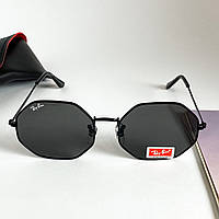 Очки Солнцезащитные Рей Бен Ray Ban Octagonal RB1972 22 Чёрные Стекло (Osale)