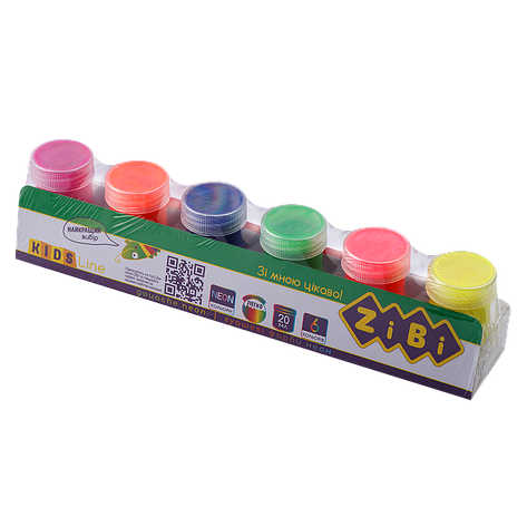 Гуаш 6 кольорів х 20мл NEON KIDS Line, фото 1