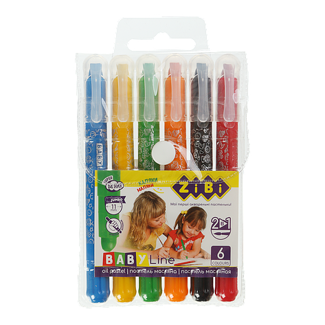 Пастель олійна шовкова з акварельними ефектом JUMBO корпус 6 кольорів BABY Line, фото 1