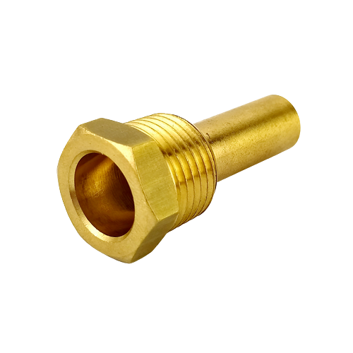 Латунна гільза для датчика температури 1/2", 10х12,2мм, L=50мм, фото 1
