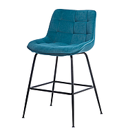 Барний стілець крісло з глибоким сидінням B-140-1 Лазурний колір azure вельвет VetroMebel