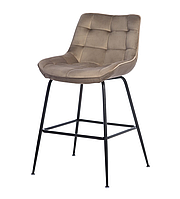 Барный стул вельветовый с мягкой спинкой и сиденьем B-140-1 Капучино cappuccino VetroMebel
