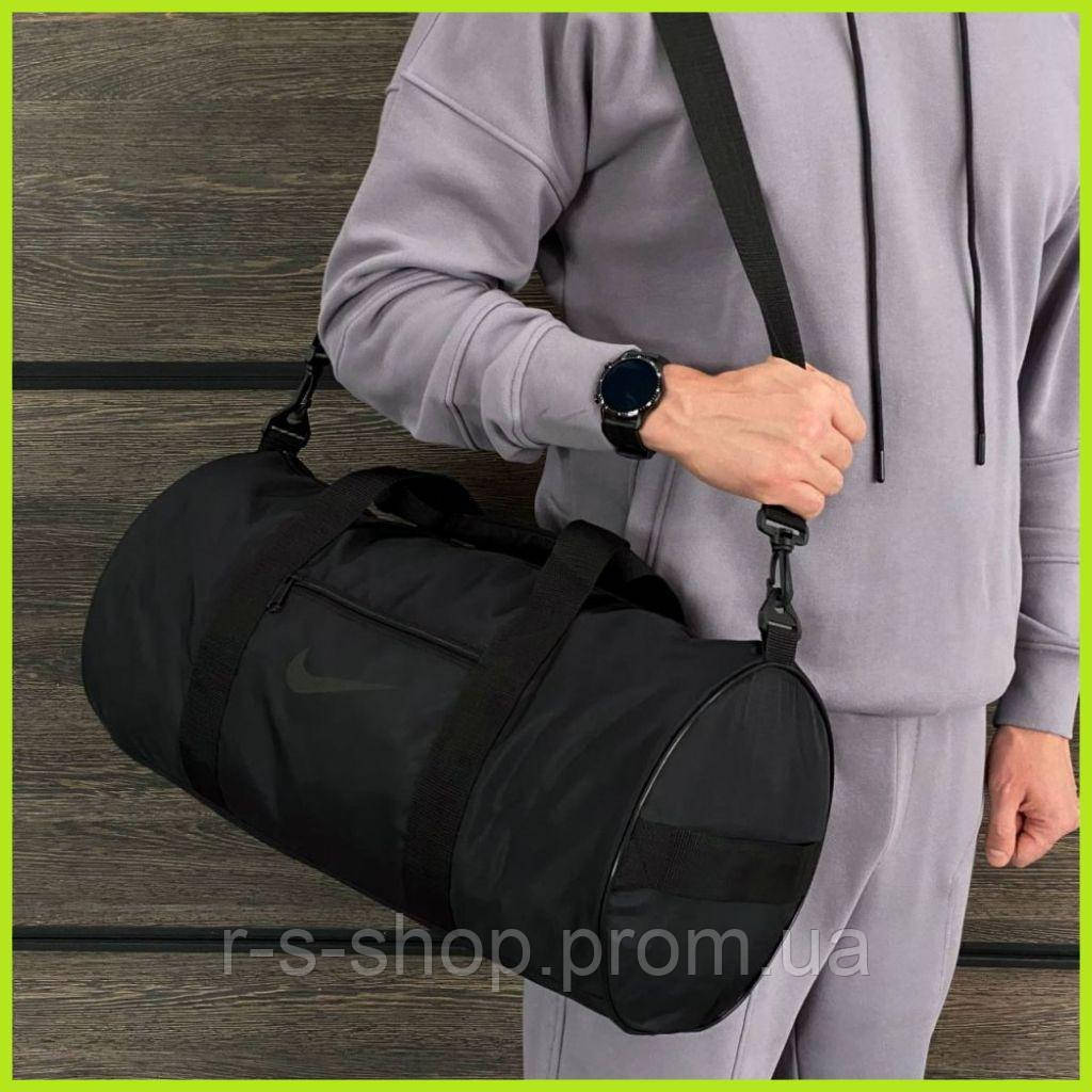 Спортивна сумка Nike Чорна бочонок, Міські дорожні сумки Найк для спорту