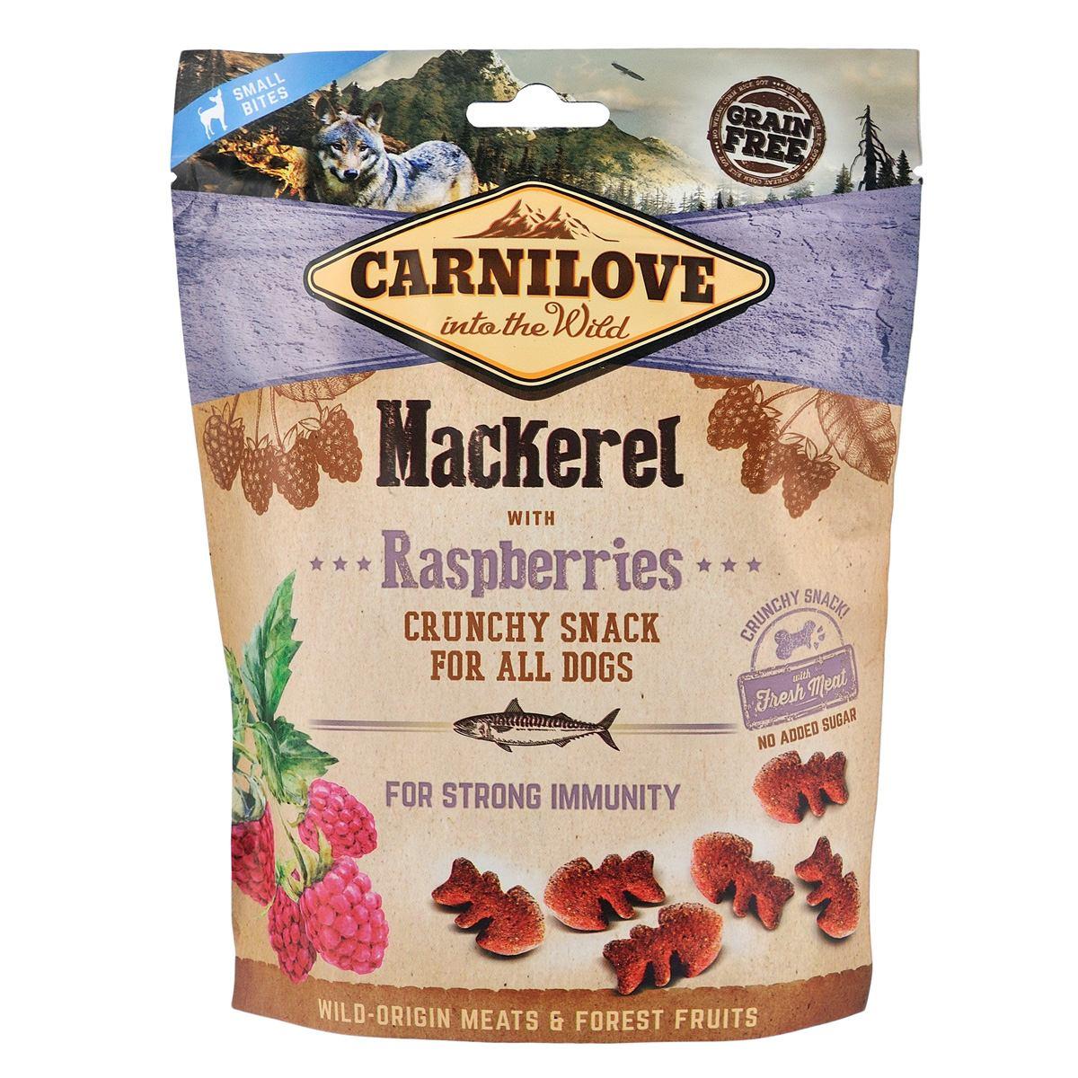 Ласощі для собак зі свіжою скумбрією і малиною Carnilove Dog Crunchy Snack 200 г, фото 1