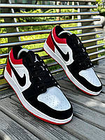 Кроссовки Nike Air Jordan 1 low (black/white/red) 41-46 .Хит!