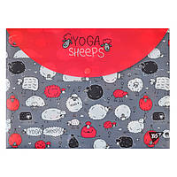 Папка на кнопке А4 Yes Yoga sheeps 491638