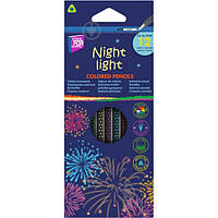 Карандаши Night light трехгранные 12 цветов CF15183