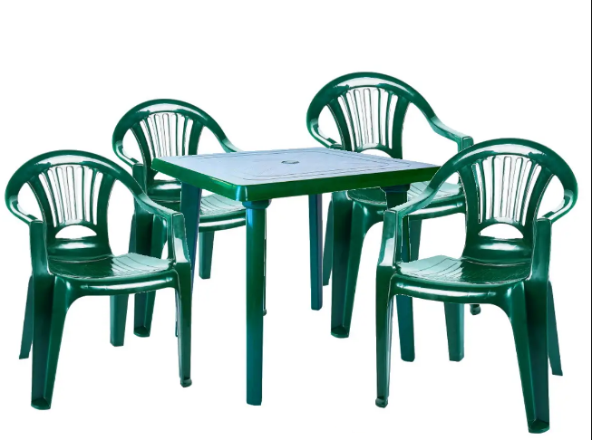 Пластиковая мебель: стол квадратный и 4 стула, "Луч", цена 2393.48 ...