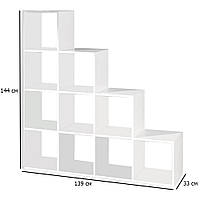 Стеллаж треугольный белый из дсп Caboto 139х144 см в детскую комнату