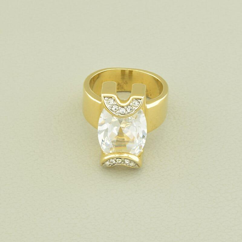 Каблучка  'Vogue' Фіаніт (позолота 18к (лимонне)), фото 1