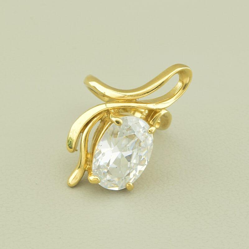 Каблучка 'Vogue' Фіаніт (позолота 18к (лимонне)), фото 1