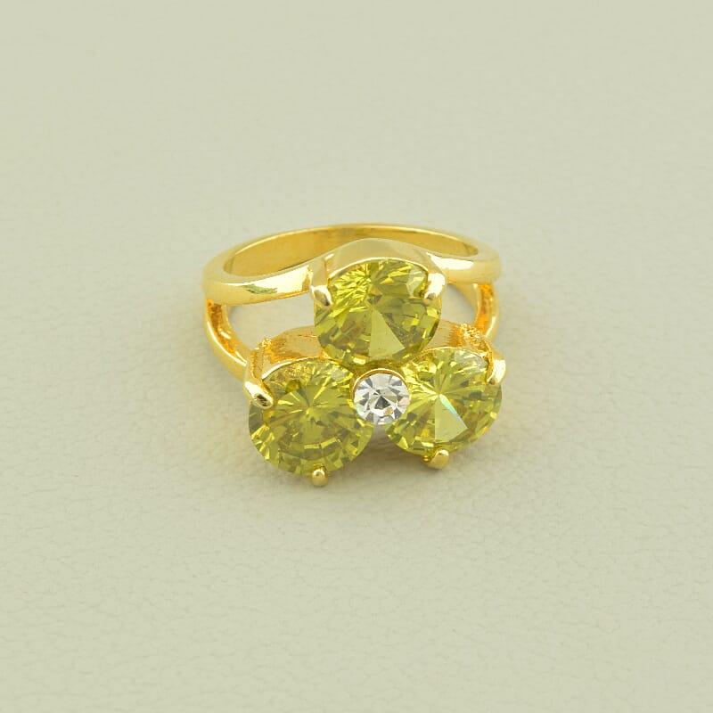 Каблучка 'Vogue' Фіаніт (позолота 18к (лимонне)), фото 1