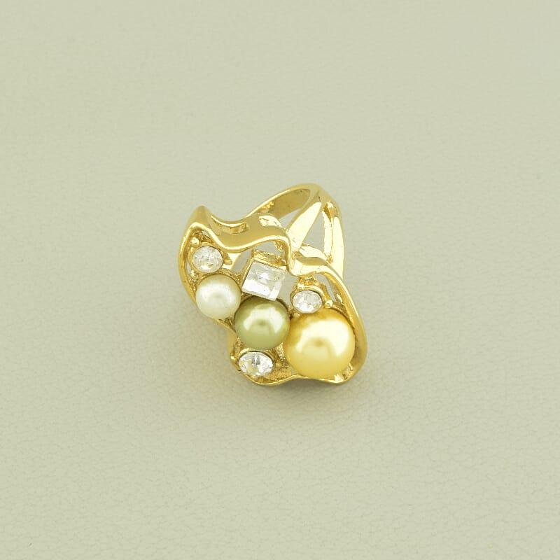 Кільце 'Vogue' Фіаніт (позолота 18к (лимонне)), фото 1