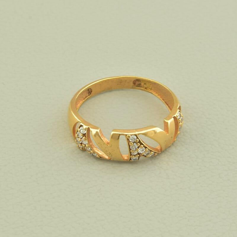 Кільце 'Vogue' Фіаніт (позолота 18к (рожева)), фото 1