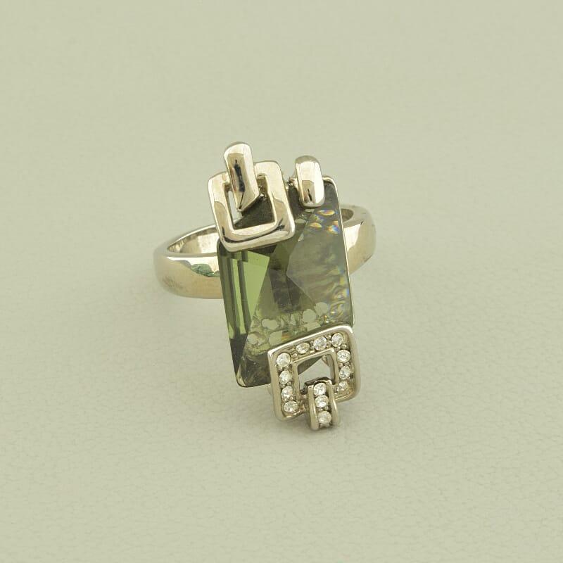 Кільце 'Vogue' Фіаніт (родій), фото 1