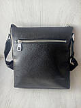 Чоловіча шкіряна сумка месенджер LV, фото 3