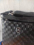 Чоловіча шкіряна сумка месенджер LV, фото 4