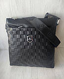 Чоловіча шкіряна сумка месенджер LV, фото 5