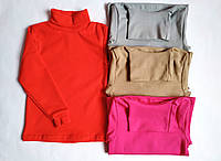 Детская однотонная водолазка для девочки 1,2,3,4,5,6,7,8,9,10,11,12,13 лет