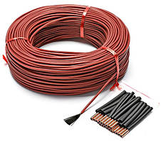 Карбоновий нагрівальний кабель 12К 33 Ом/м 3 мм червоний 100м Карбоновий нагрівальний кабель12К 33 Ом/м 3 мм