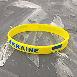 Браслет силіконовий 40003 UKRAINE ширина 12 мм жовта довжина 20