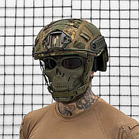 Кавер на Шлем Fast с сетчатыми вставками и липучками / Защитный Чехол камуфляж размер универсальный