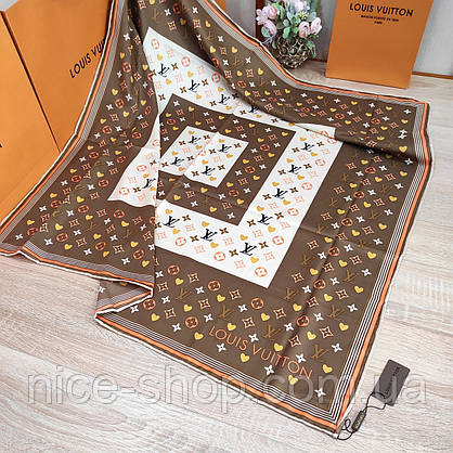 Хустка Louis Vuitton шовкова з ручною підшивкою, фото 4