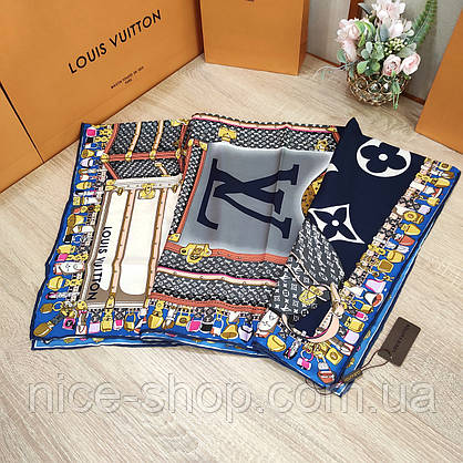 Хустка Louis Vuitton шовкова з ручною підшивкою, фото 5