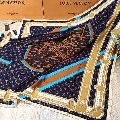 Хустка Louis Vuitton шовкова з ручною підшивкою, фото 3