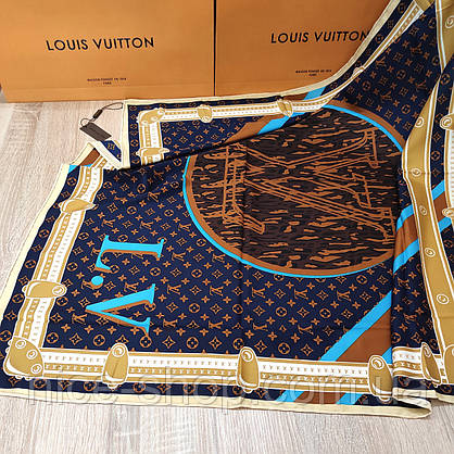 Хустка Louis Vuitton шовкова з ручною підшивкою, фото 6