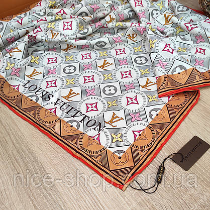 Хустка Louis Vuitton шовкова з ручною підшивкою, фото 3