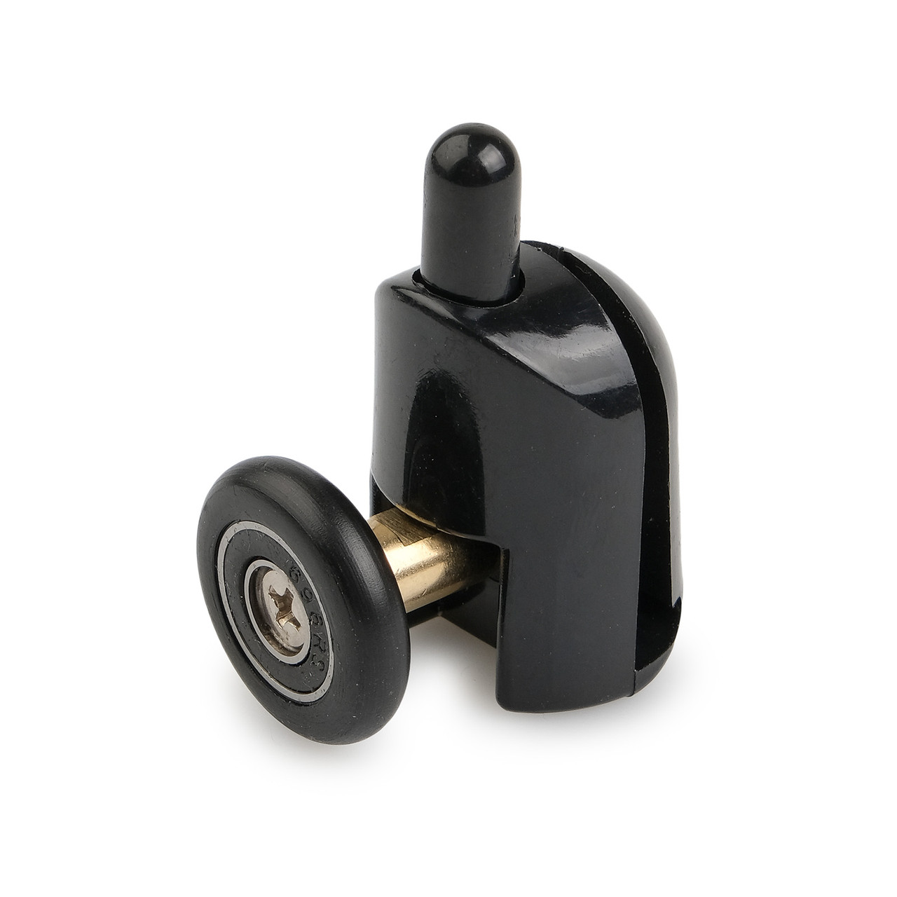 Ролик для душової кабіни, гідробоксу C-43A чорного кольору із натискною кнопочкою.