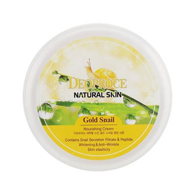 Живильний крем для обличчя з муцином золотого равлика DEOPROCE Natural Skin Gold Snail Nourishing Cream 100g