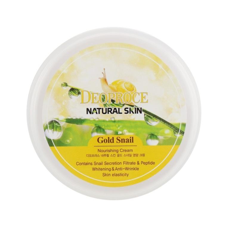 Живильний крем для обличчя з муцином золотого равлика DEOPROCE Natural Skin Gold Snail Nourishing Cream 100g