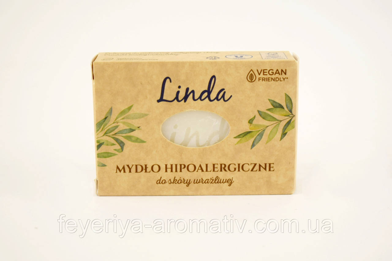 Мило гіпоалергенне для чутливої шкіри Linda 100 г Польща