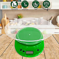 Електронні ваги кухонні "Electronic kitchen scale KE-2" до 5кг Зелені, кухонні ваги з чашею (весы кухонные)