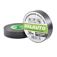 Стрічка ізоляційна ПВХ BELAUTO 0,13x19mm, 30м, чорна, проф., вогнетривка (10/200шт.)