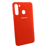 Защитный чехол Silicone Cover для Samsung A21 (A215) красный