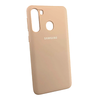 Защитный чехол Silicone Cover для Samsung A21 (A215) бежевый