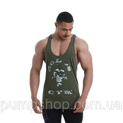 Спортивна чоловіча майка Golds Gym Print Vest Sn09 - Army Marl M/L/XL, фото 2